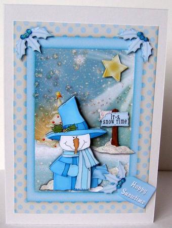 Mr Frosty's Wonderland Card Front with Step by Step by Margaret McCartney