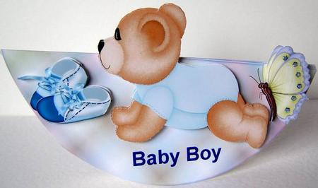 Baby Boy Wobble Card by Margaret McCartney