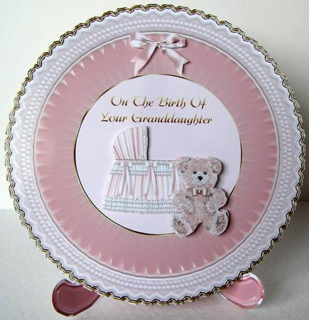 Birth of Granddaughter Plate Card by Margaret McCartney