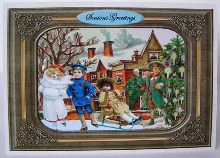 Vintagea4 Christmas Snowscene Collage by Margaret McCartney