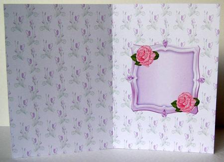 Pink Rose in Lilac Frame Insert by Margaret McCartney