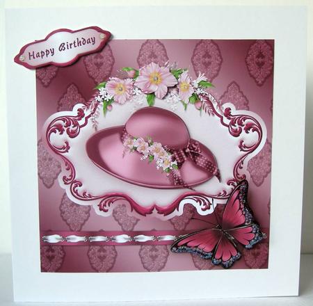 Summer Hat - Burgundy and Pink by Margaret McCartney