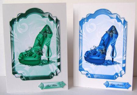 Shoe Toppers in Blue and Green by Margaret McCartney