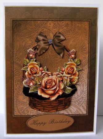 Basket of Roses Card Front by Margaret McCartney