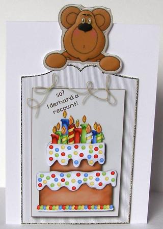 50th Birthday Card Topper & Bookmark by Margaret McCartney