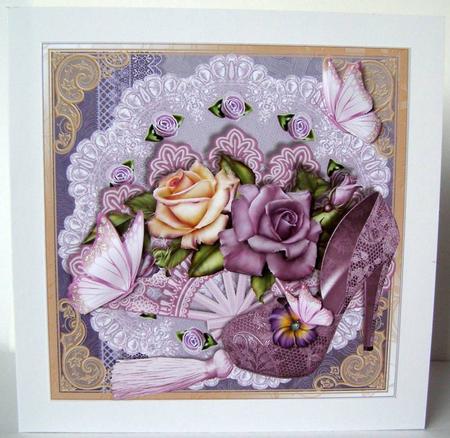 The Lilac and Rose Shoe Card Topper by Margaret McCartney