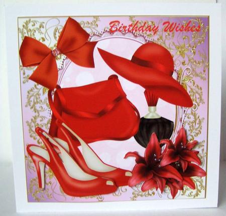 Lovely 8x8, Red Shoes, Handbag, and Hat by Margaret McCartney