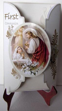Religious First Communion Vintage with Stand by Margaret McCartney