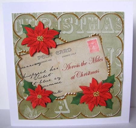 Red Poinsettia Olive Across Miles 8in Xtreme Decoupage Kit by Margaret McCartney