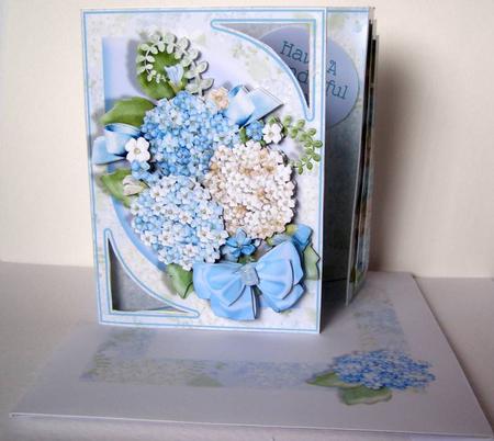 Offset Gatefold Card Kit - Hydrangea Cascade by Margaret McCartney