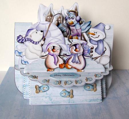 Playing Penguins 2 3D Shelf Card Kit with Card Box by Margaret McCartney