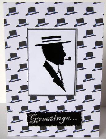 Top Hats A4 Backing Paper in Blue Ribbon by Margaret McCartney