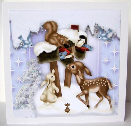 Cute Little Christmas Animals in the Snow by Margaret McCartney