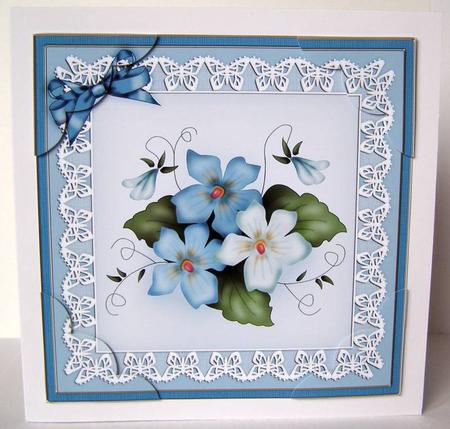 8 x 8 Pretty Viola Scalloped Corner Topper by Margaret McCartney