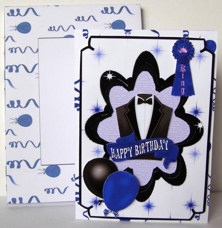 His Night Out Layer Card-blue by Margaret McCartney
