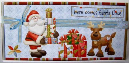 Santa and Playful Penguins by Margaret McCartney