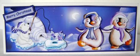 Moonlight Party Large Dl Card with Decoupage by Margaret McCartney