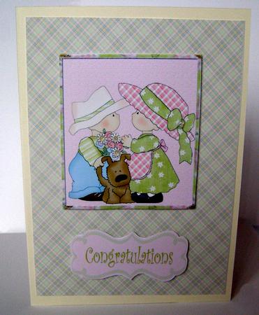 Puppy Love Card Front by Margaret McCartney