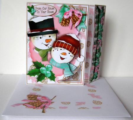 Offset Gatefold Card Kit - Mr & Mrs Snow by Margaret McCartney