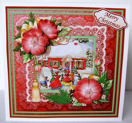 Christmas Rose Frame & Vintage Home Decoupage by Margaret McCartney