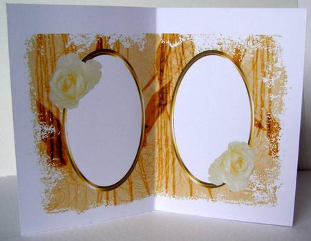 White Roses on Gold Insert by Margaret McCartney