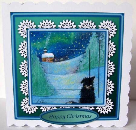 All is Bright Lace Frame Square Topper by Margaret McCartney