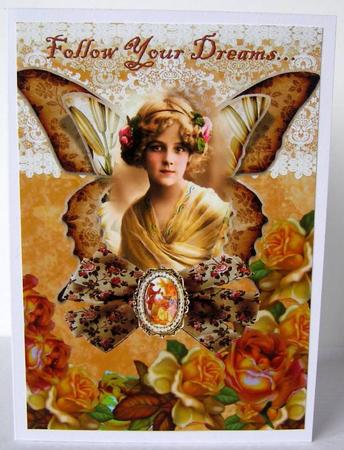 Vintage Collage Follow Your Dreams by Margaret McCartney