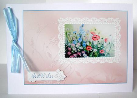 Meadow Flowers on Lace by Margaret McCartney