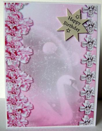 Midnight Swan in Pink Backing Paper 1 by Margaret McCartney