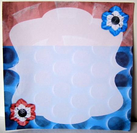Frilly Corset 8x8 Insert & Tags - Sky Blue & Burgundy by Margaret McCartney