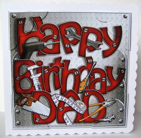 8 x 8 DIY Birthday Dad Scalloped Corner Topper by Margaret McCartney