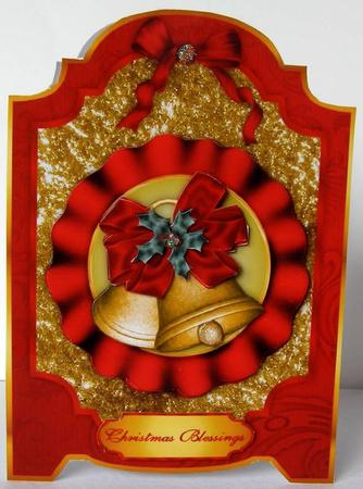 Christmas Bells Screen Shaped Card with Step by Step by Margaret McCartney