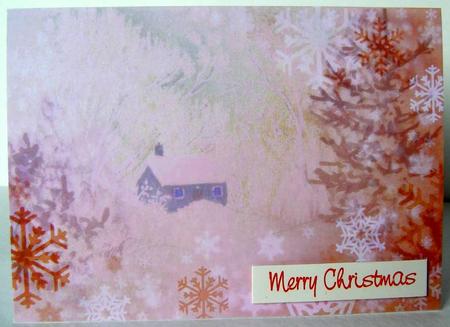 Cabin in Snow Background 3 by Margaret McCartney
