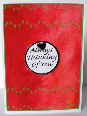 Red Silk Background with Berry Border by Margaret McCartney