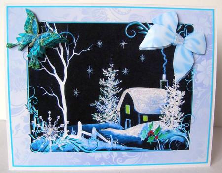 Blue and White Christmas Decoupage Sheet by Margaret McCartney