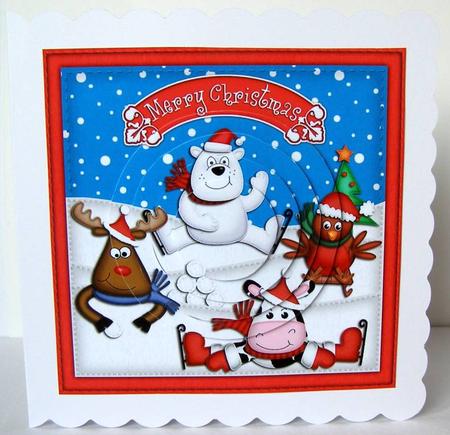 Xmas Festive Friends Circle Pyramage Topper by Margaret McCartney