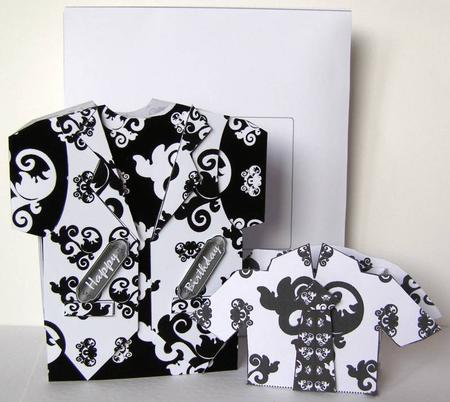 Black & White T-shirt & Waistcoat Card & Gift Box Kit by Margaret McCartney