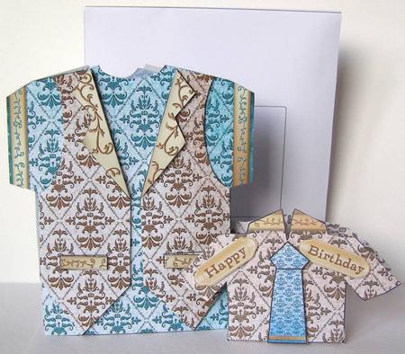 Damask T-shirt & Waistcoat Card & Gift Box Kit by Margaret McCartney
