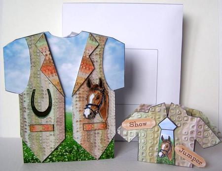 Equestrian T-shirt & Waistcoat Card & Gift Box Kit by Margaret McCartney
