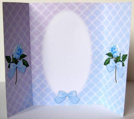 A Delicate Blue Rose Gatefold Insert by Margaret McCartney