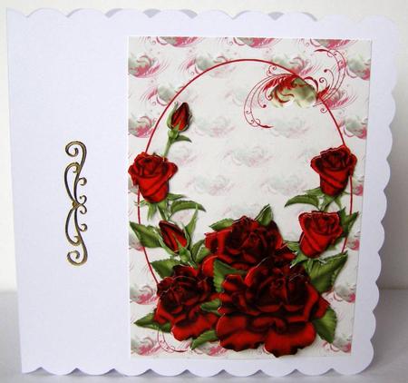 Red Ring of Roses Decoupage by Margaret McCartney