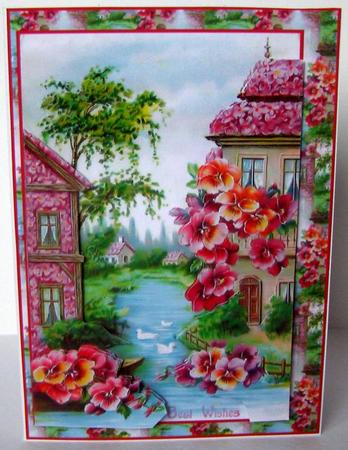 Flower Houses Decoupage by Margaret McCartney