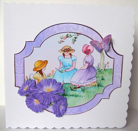 Reading a Book Watercolour. Decoupage Topper by Margaret McCartney