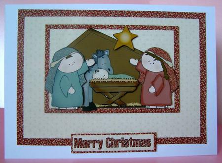 The Nativity Decoupage Card Front by Margaret McCartney
