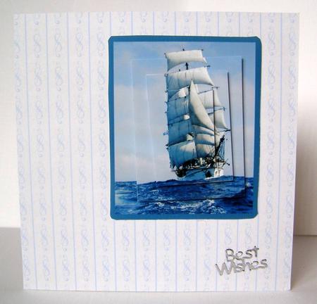 Tall Ship Pyramid Card by Margaret McCartney