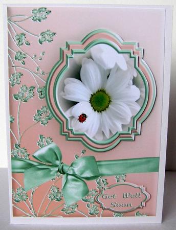 Ladybird Flower Get Well or Thank You Card by Margaret McCartney