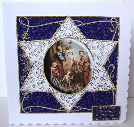 Nativity Star Christmas Card Front by Margaret McCartney