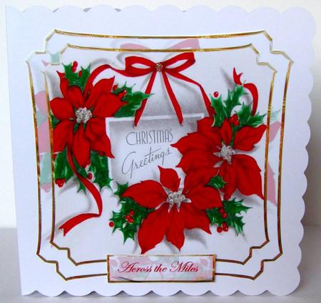 Red Poinsettias Card Front by Margaret McCartney