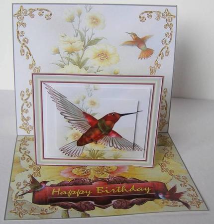 Humming Bird Stand-up Element Easel Card by Margaret McCartney