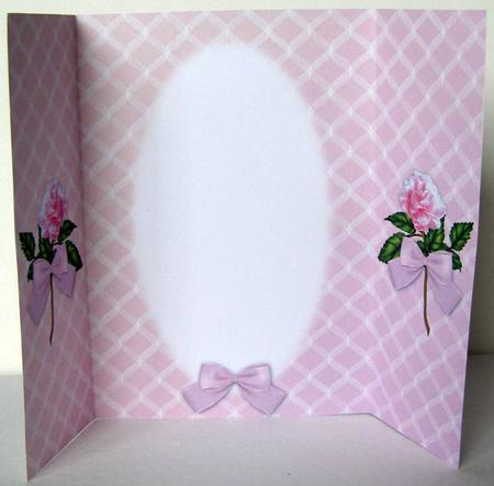 A Delicate Pink Rose Gatefold Insert by Margaret McCartney